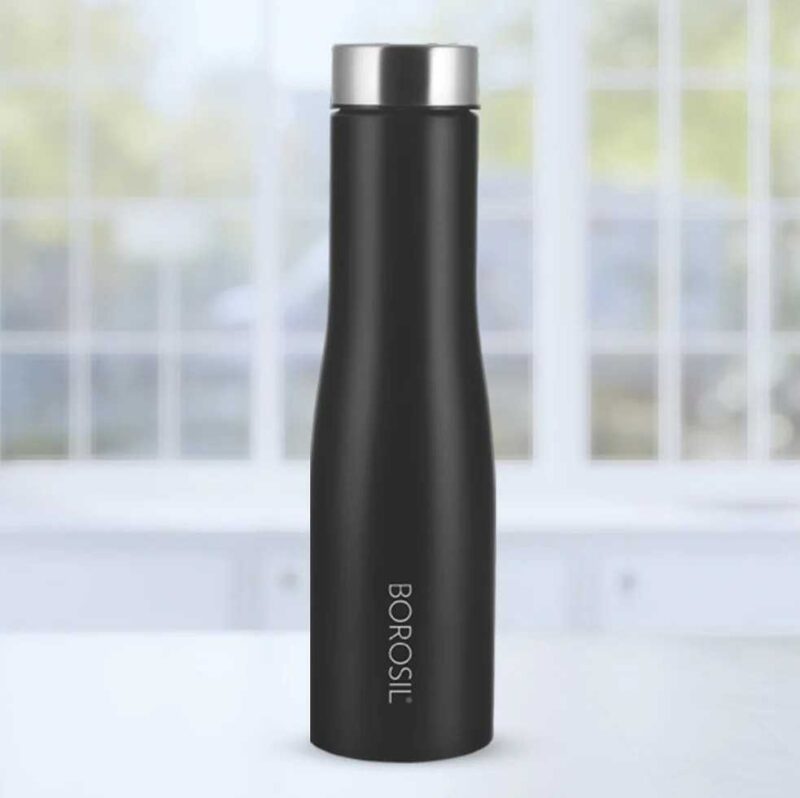 Borosil Hydra Swan Black Bottle