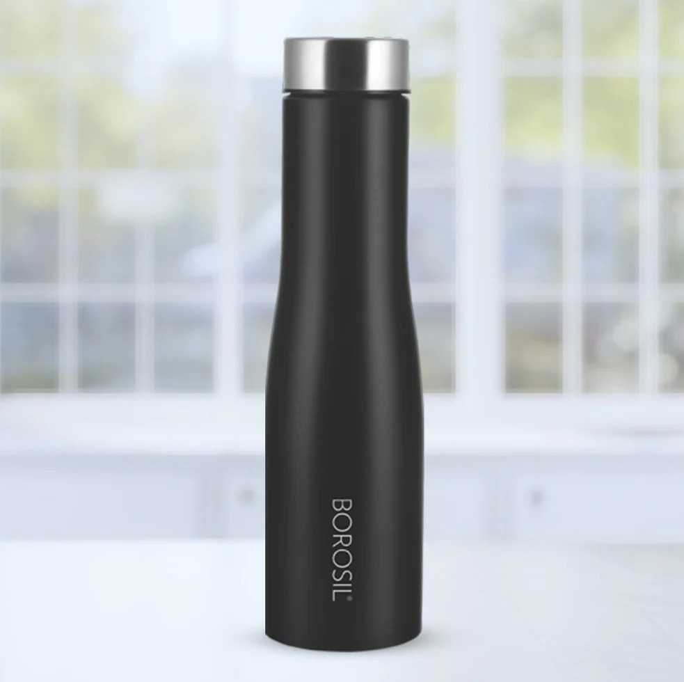 Borosil Hydra Swan Black Bottle