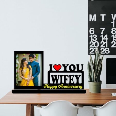 Happy Anniversary Wifey Wooden Photo Standy