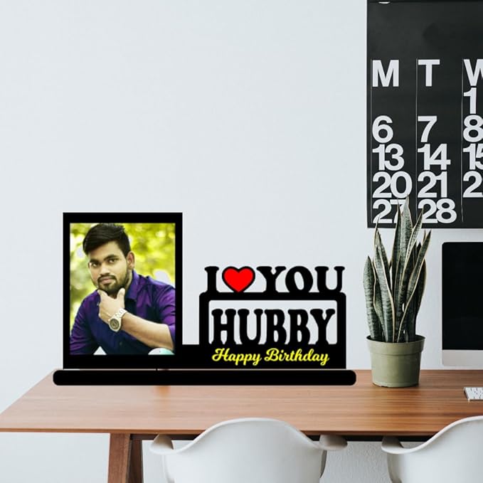 Wooden Birthday Photo Standy for Husband