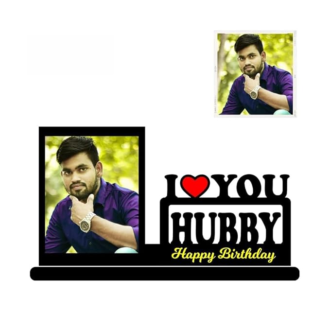 Customized Wooden Happy Birthday Hubby Table Top