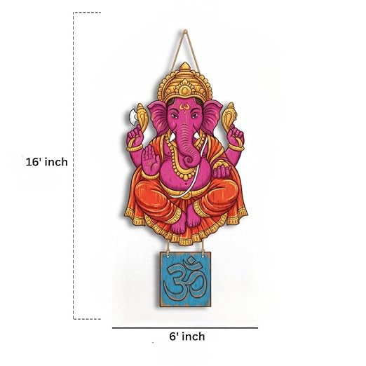 Wooden Ganesha with OM symbol Design 1 for Wall Hang Wooden Ganesha with OM symbol Design 1 for Wall Hang