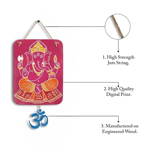 Lord Ganesha Wooden Decor Item - Design 4