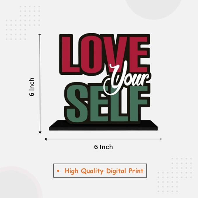 Love Your Self Wooden Motivational Product for Home and Office Decor Love Your Self Wooden Motivational Product for Home and Office Decor