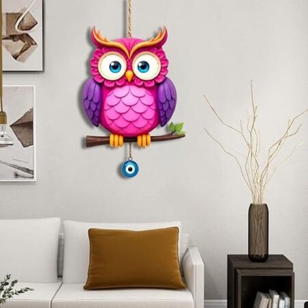 Owl Shape Wooden Wall Hanging Art Work Design 06