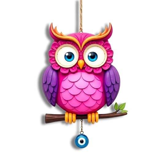 Owl Shape Wooden Wall Hanging for Home Decor - Design 6 Owl Shape Wooden Wall Hanging for Home Decor - Design 6