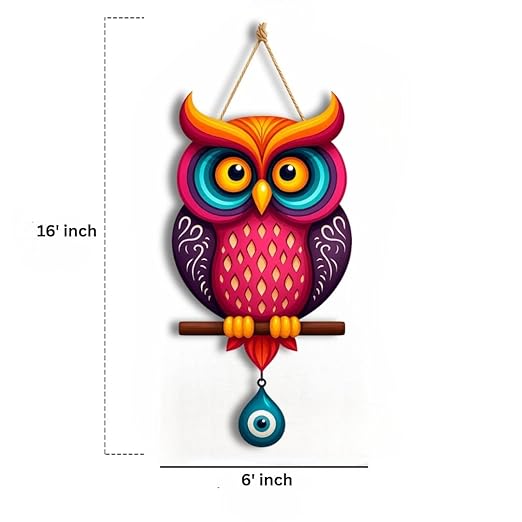 Wooden Wall Hanging for Home Decor - Owl Shape Design 1 Wooden Wall Hanging for Home Decor - Owl Shape Design 1