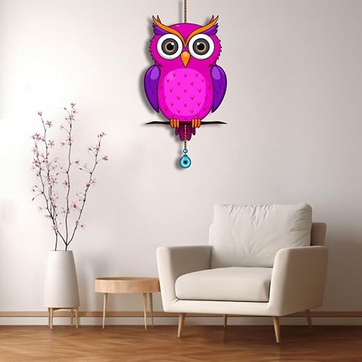 Wooden Wall Hanging Owl Shape Design 10 - Home decor item Wooden Wall Hanging Owl Shape Design 10 - Home decor item