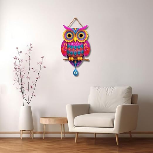 Wooden Wall Hanging for Home Decor Owl Shape Design 2 Wooden Wall Hanging for Home Decor Owl Shape Design 2