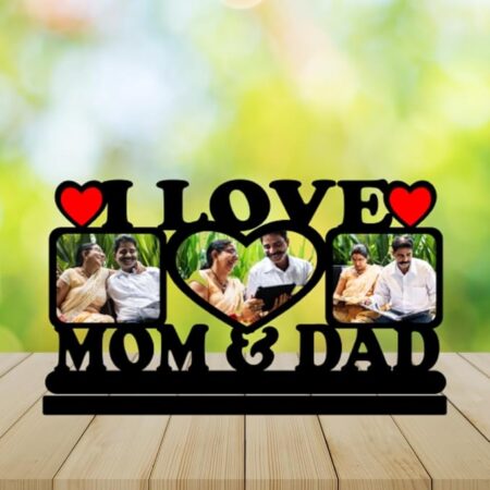 Wooden Table Top - I love Mom & Dad