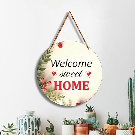 Welcome Home Wall Hanging Wooden Design 6