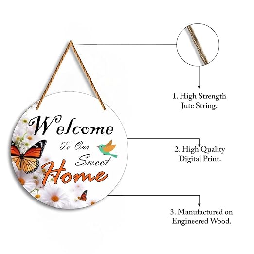 Welcome Home Wooden Decorative Item - Design 3 Welcome Home Wooden Decorative Item - Design 3